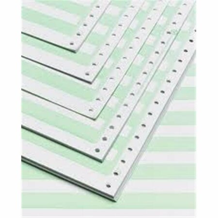 ADORABLE SUPPLY 14.87 x 11 in. 3-Part White Carbonless Computer Forms with .5 In. Green Bars N11